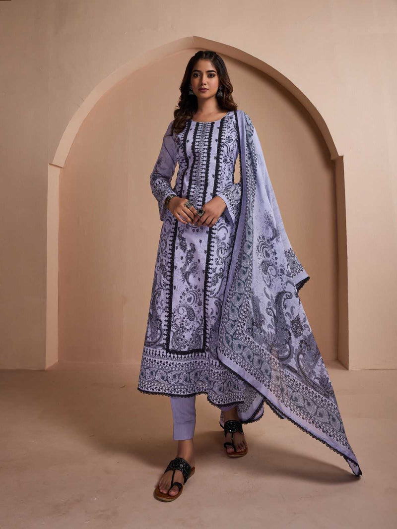 Shivay Shejlin Lawn Cotton Digital Print Handwork Salwar Suit For Festival Wear