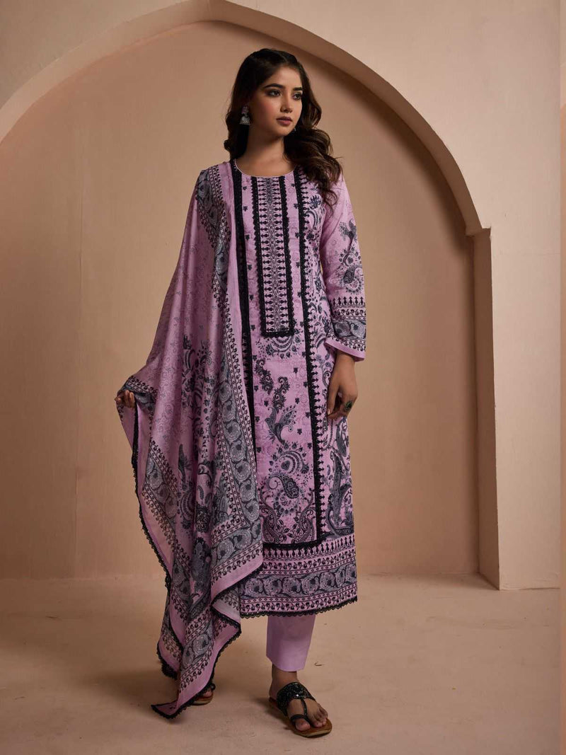Shivay Shejlin Lawn Cotton Digital Print Handwork Salwar Suit For Festival Wear