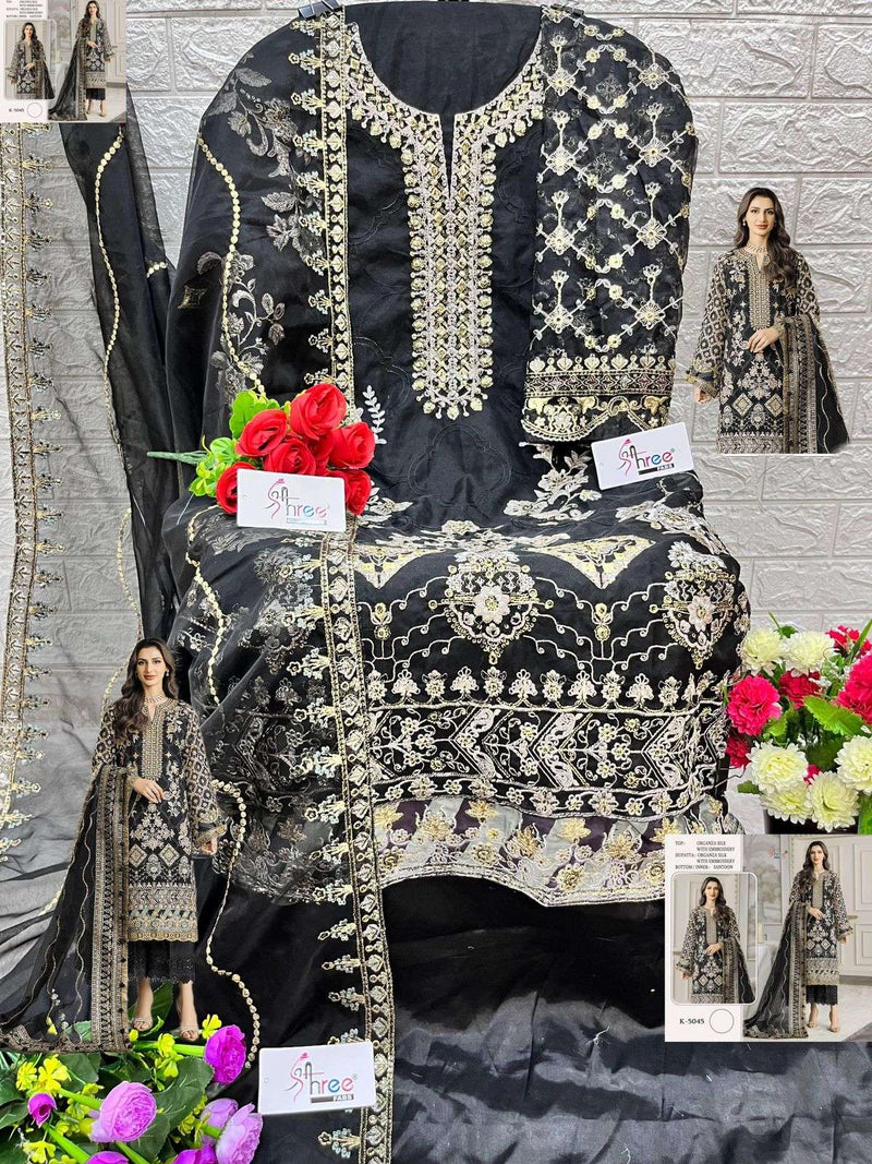 Shree Fab Design No K 5045 Organza Silk Heavy Embroidery Party Wear Suit