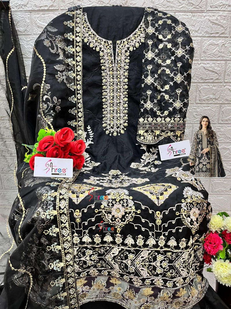 Shree Fab Design No K 5045 Organza Silk Heavy Embroidery Party Wear Suit