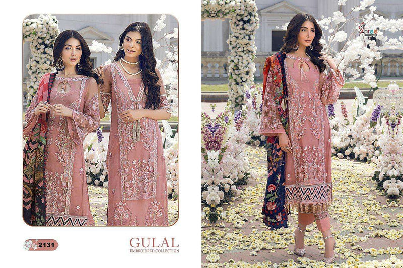 Shree Fab Gulal Embrodered Collection Net Fancy Work Salwar Suits