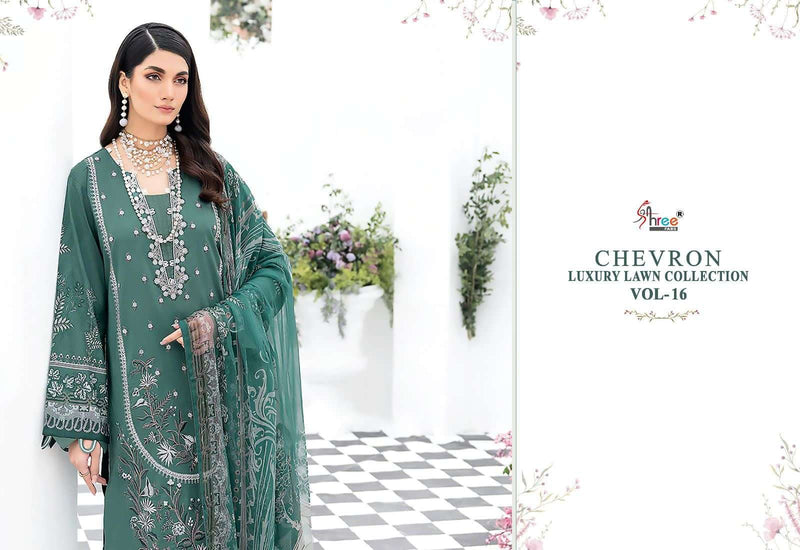 Shree Fabs Chevron Luxury Lawn Collection Vol 16 Designer Work Pakistani Salwar Suit