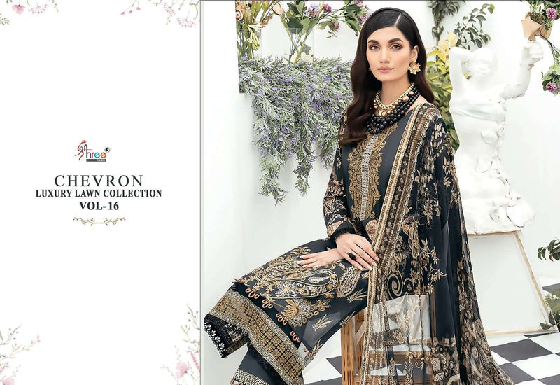 Shree Fabs Chevron Luxury Lawn Collection Vol 16 Designer Work Pakistani Salwar Suit