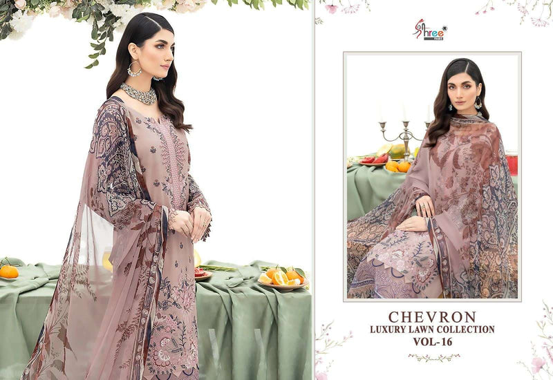 Shree Fabs Chevron Luxury Lawn Collection Vol 16 Designer Work Pakistani Salwar Suit