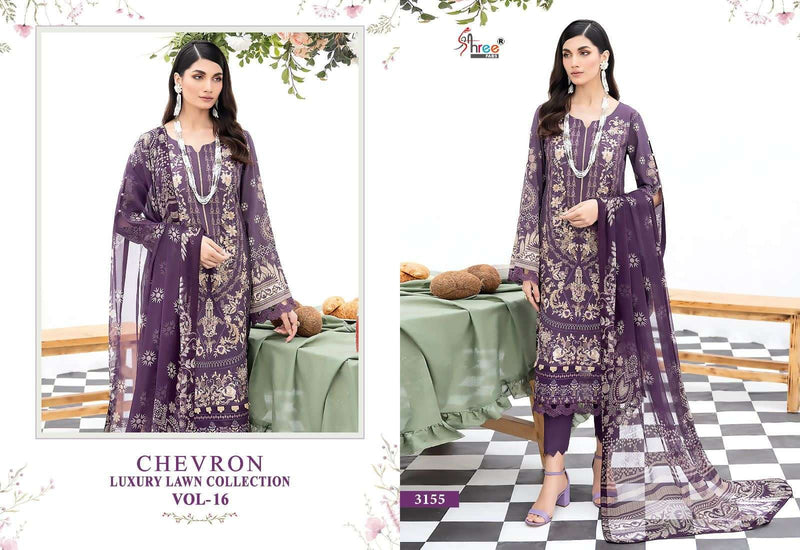 Shree Fabs Chevron Luxury Lawn Collection Vol 16 Designer Work Pakistani Salwar Suit