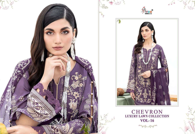 Shree Fabs Chevron Luxury Lawn Collection Vol 16 Designer Work Pakistani Salwar Suit