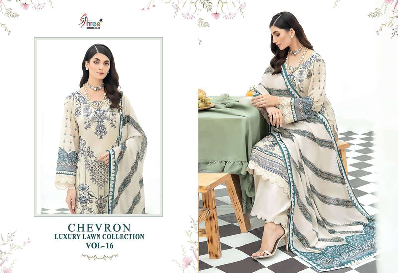 Shree Fabs Chevron Luxury Lawn Collection Vol 16 Designer Work Pakistani Salwar Suit