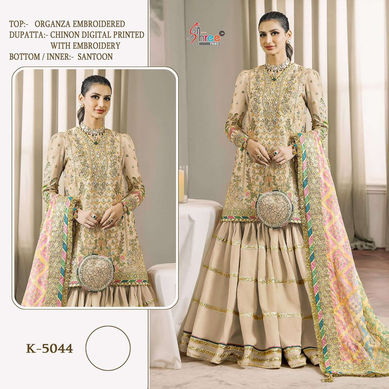 Shree Fabs Design No K 5044 Organza Heavy Embroidery Party Wear Suit