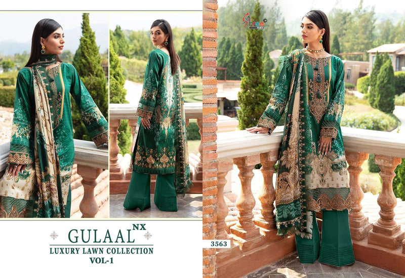 Shree Fab Gulaal Luxury Lawn Collection Vol 1 Nx Cotton Print Patches Embrodery Fancy Suit