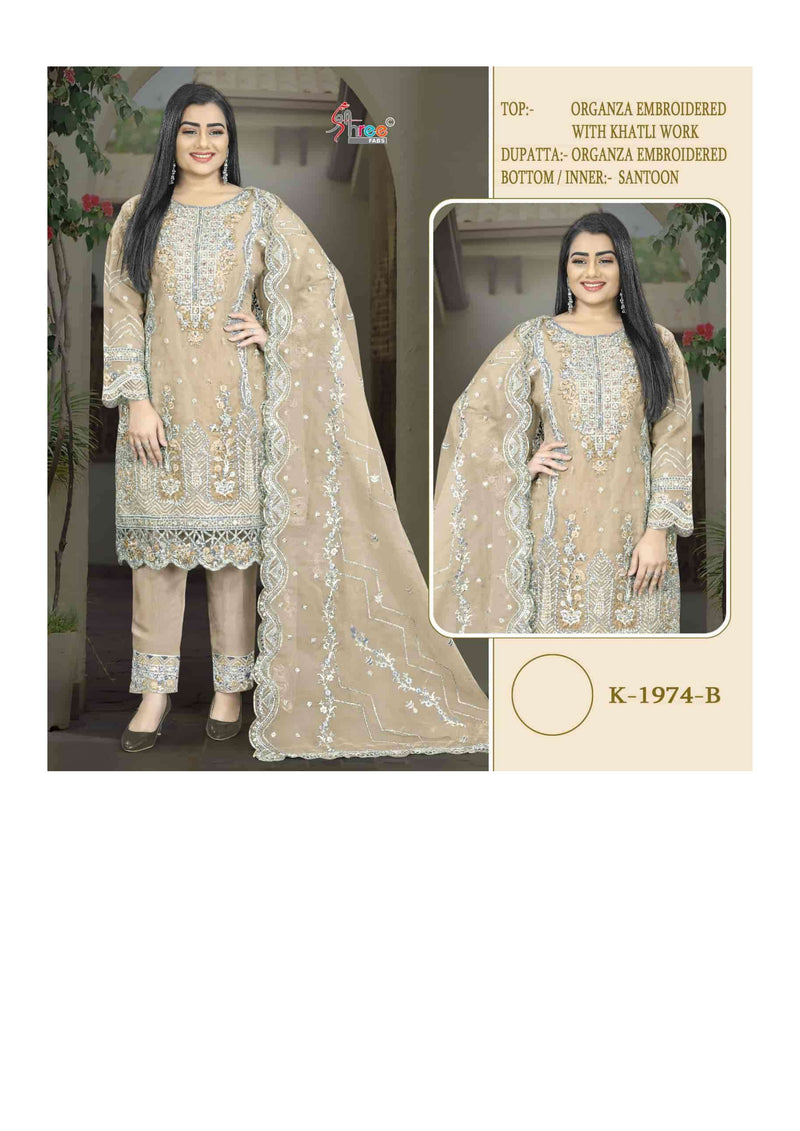 Shree Fabs K 1974 Colors Organza Silk Heavy Embroidery Designer Salwar Kameez