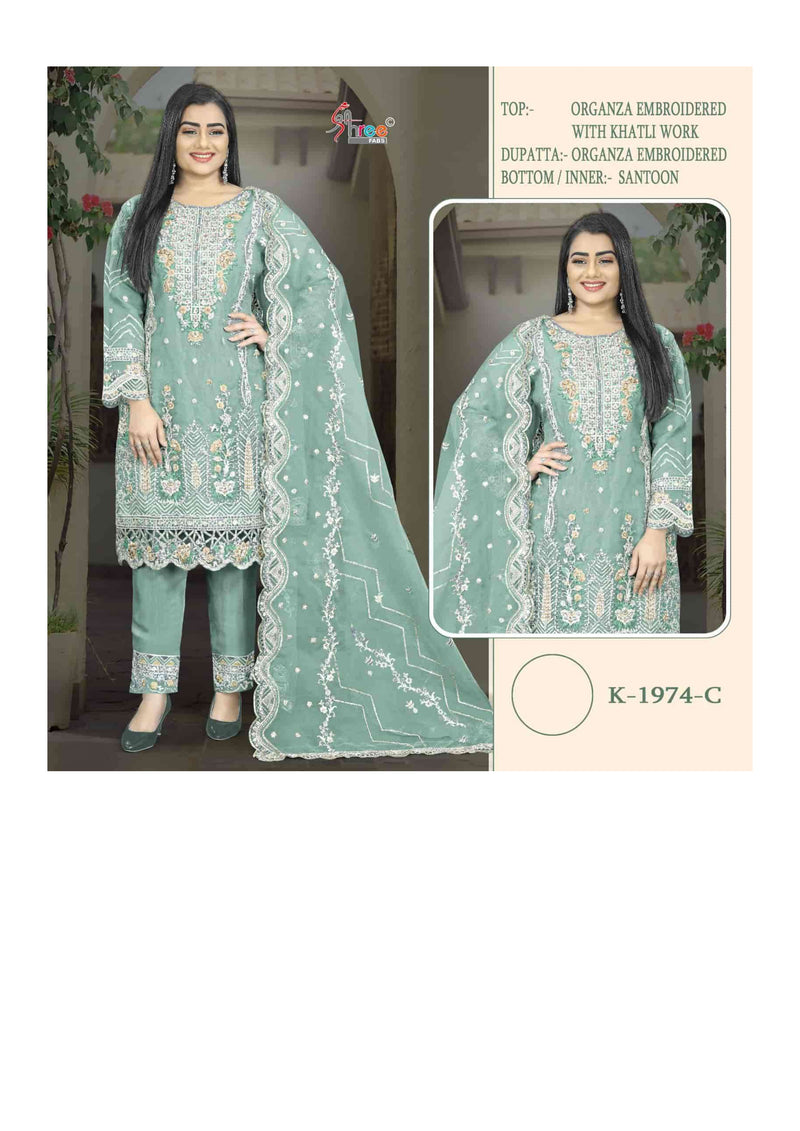 Shree Fabs K 1974 Colors Organza Silk Heavy Embroidery Designer Salwar Kameez