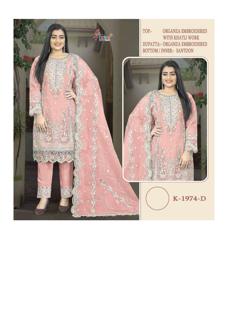 Shree Fabs K 1974 Colors Organza Silk Heavy Embroidery Designer Salwar Kameez