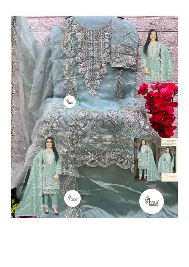 Shree Fabs K 1974 Colors Organza Silk Heavy Embroidery Designer Salwar Kameez