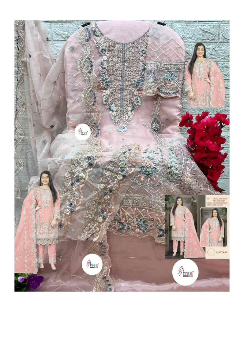 Shree Fabs K 1974 Colors Organza Silk Heavy Embroidery Designer Salwar Kameez
