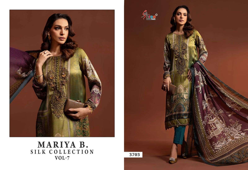 Shree Fab Maria B Silk Colection Satin Digital Print Fancy Salwar Kameez
