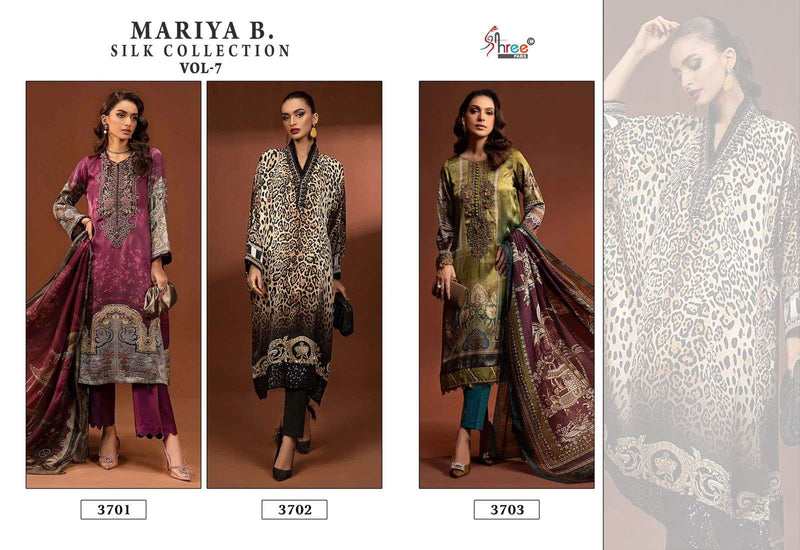 Shree Fab Maria B Silk Colection Satin Digital Print Fancy Salwar Kameez