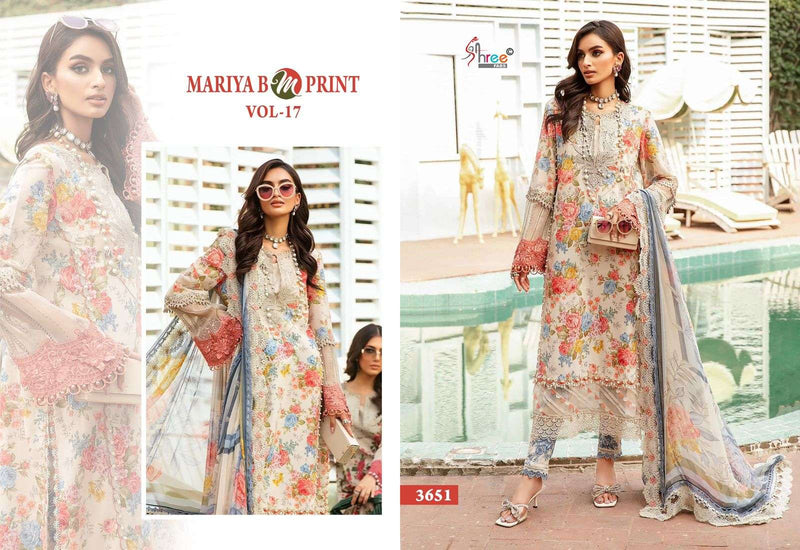Shree Fab Mariya B M Print Vol 17 Cotton Print Embroidery Work Designer Salwar Suit