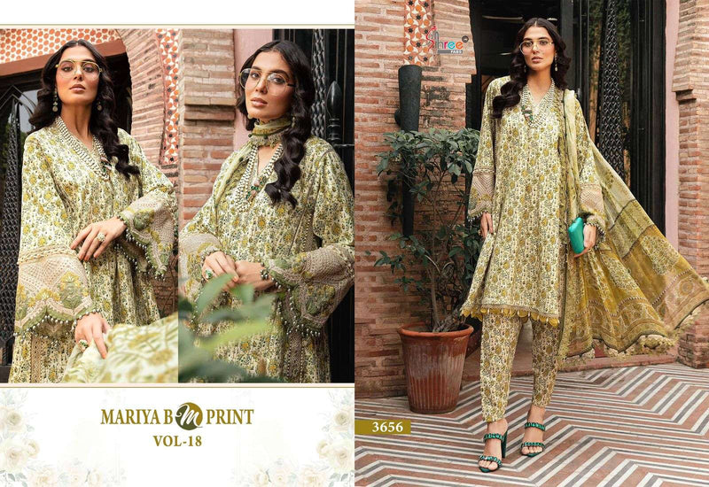 Shree Fab Mariya B M Print Vol 18 Cotton Print Embroidery Work Designer Salwar Kameez
