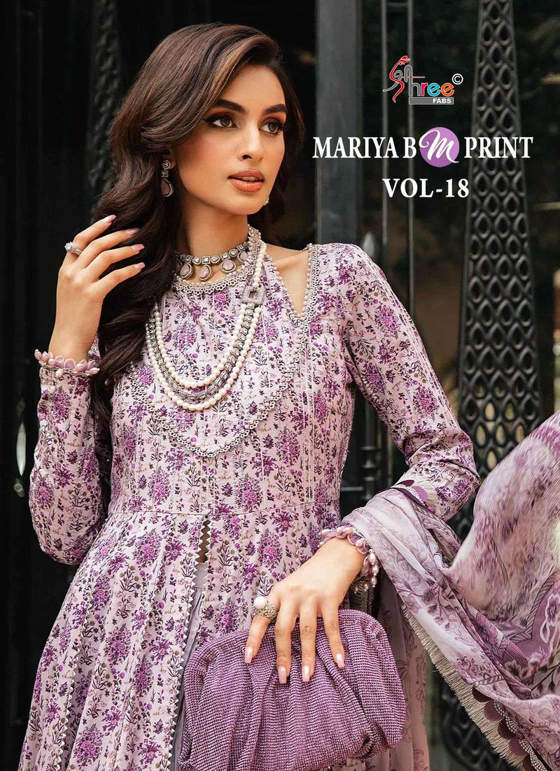 Shree Fab Mariya B M Print Vol 18 Cotton Print Embroidery Work Designer Salwar Kameez