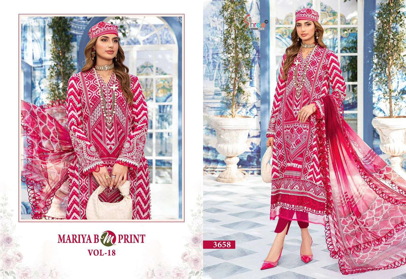 Shree Fab Mariya B M Print Vol 18 Cotton Print Embroidery Work Designer Salwar Kameez