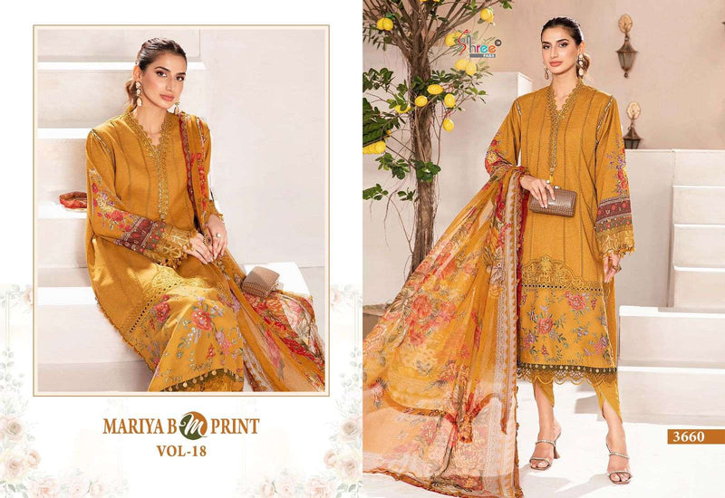 Shree Fab Mariya B M Print Vol 18 Cotton Print Embroidery Work Designer Salwar Kameez
