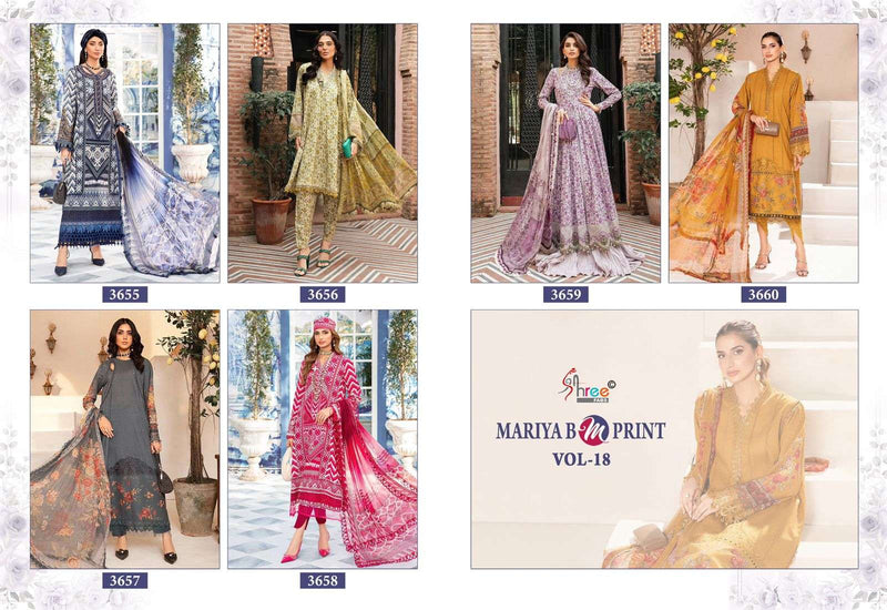 Shree Fab Mariya B M Print Vol 18 Cotton Print Embroidery Work Designer Salwar Kameez