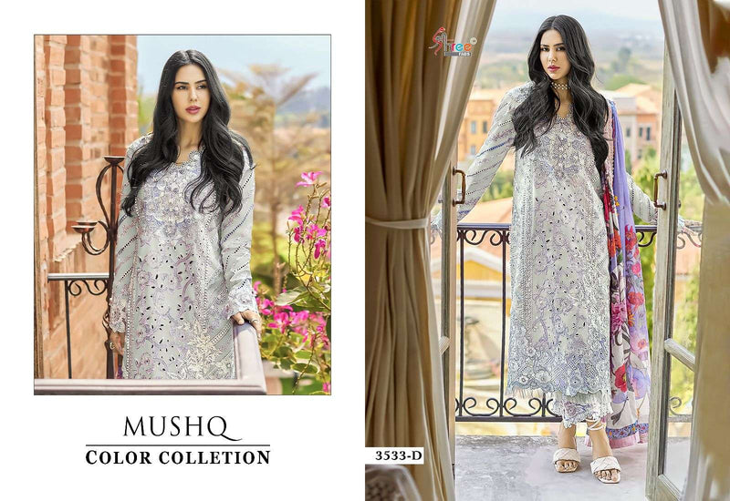 Shree Fab Mushq Color Collection 24 Lawn Cotton Semi Stitched Heavy Party Wear Salwar Suit