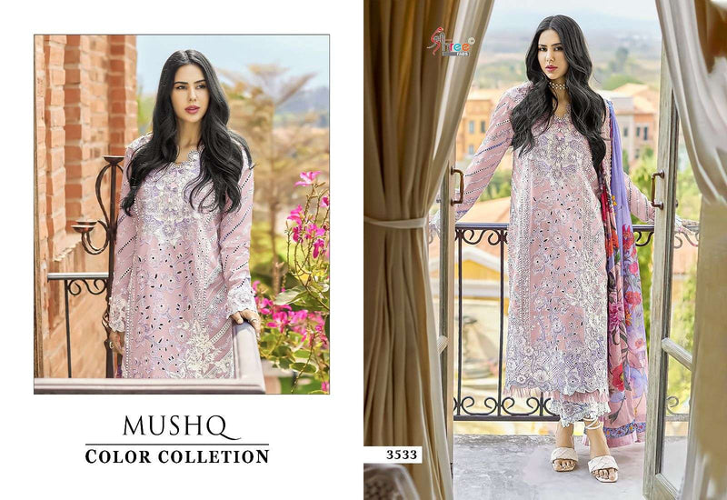 Shree Fab Mushq Color Collection 24 Lawn Cotton Semi Stitched Heavy Party Wear Salwar Suit