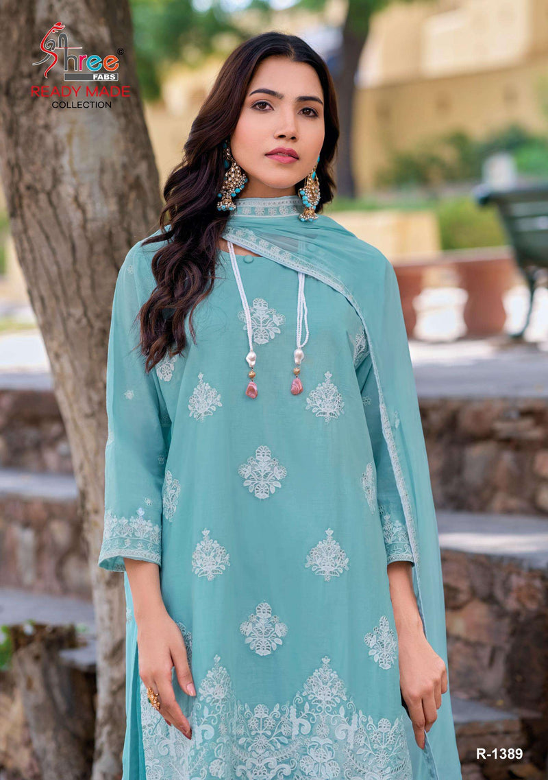 Shree Fab R 1389 Cambric Cotton Kashmiri Work Readymade Party Wear Suit