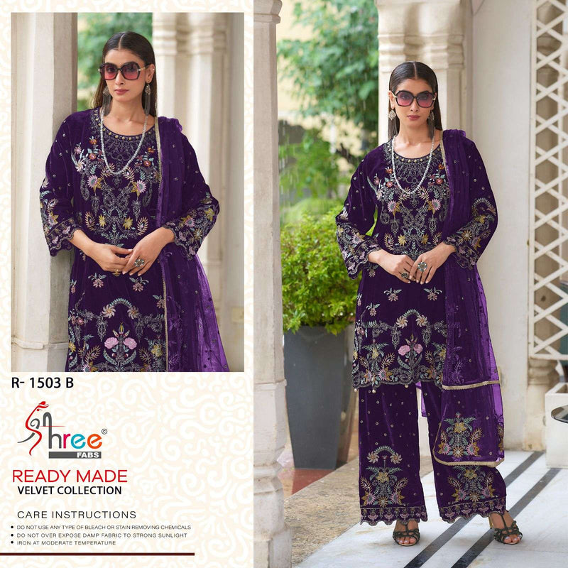 Shree Fabs R 1503 Velvet Designer Wedding Wear Pret Suit Collection