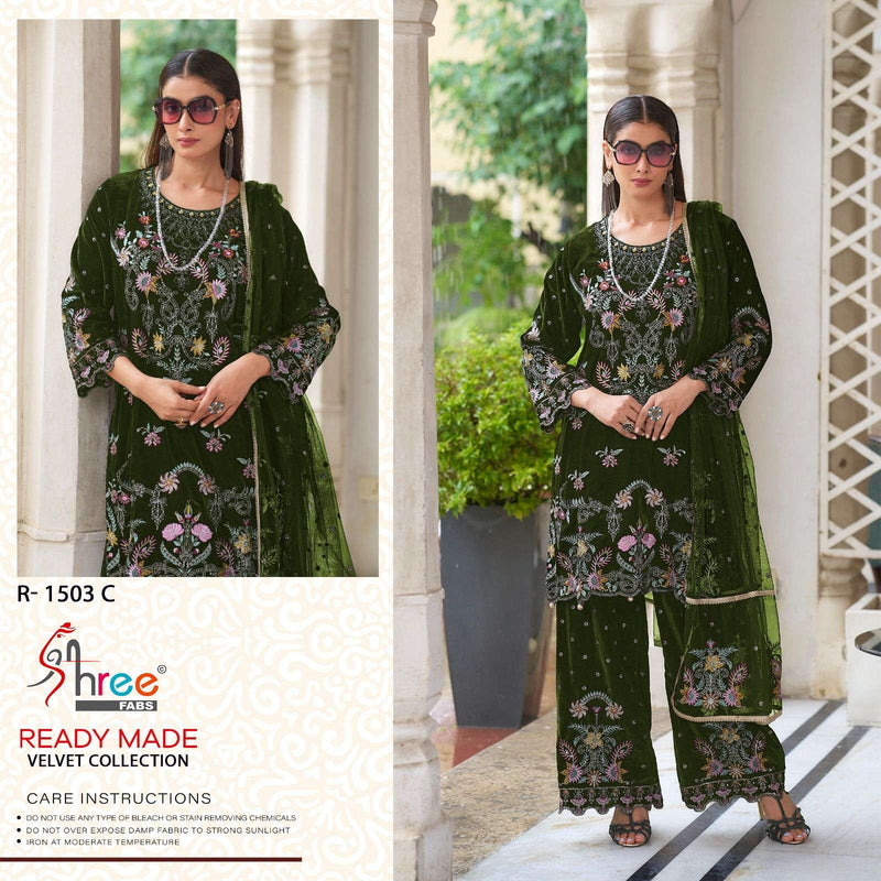 Shree Fabs R 1503 Velvet Designer Wedding Wear Pret Suit Collection