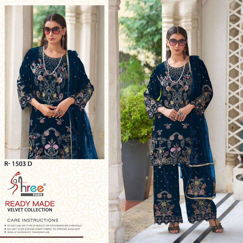 Shree Fabs R 1503 Velvet Designer Wedding Wear Pret Suit Collection
