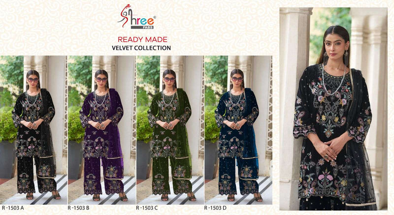 Shree Fabs R 1503 Velvet Designer Wedding Wear Pret Suit Collection