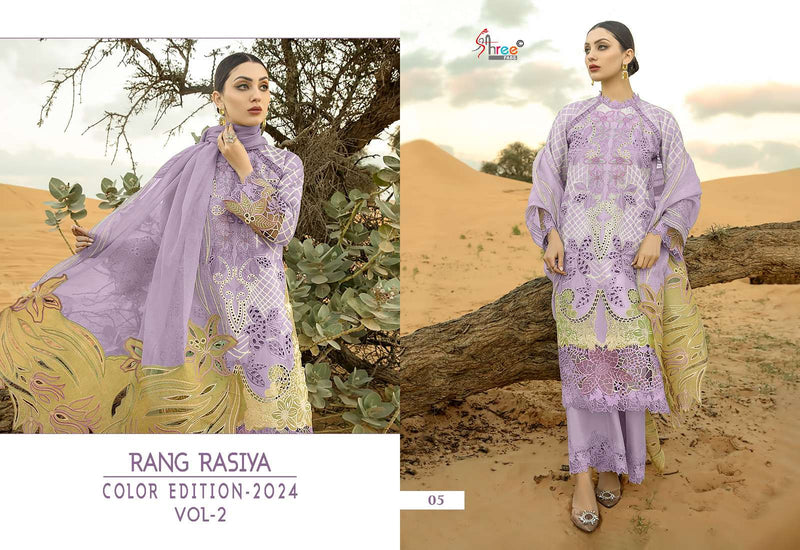 Shree Fab Rang Rasiya Color Edition 24 Vol 2 Lawn Cotton With Heavy Embrodery Salwar Suit