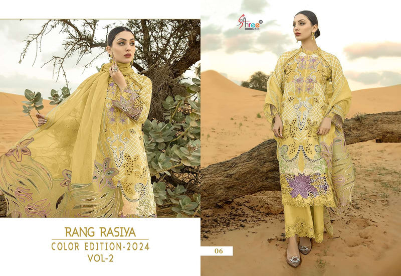 Shree Fab Rang Rasiya Color Edition 24 Vol 2 Lawn Cotton With Heavy Embrodery Salwar Suit