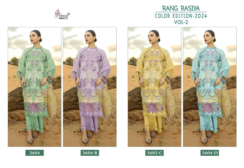 Shree Fab Rang Rasiya Color Edition 24 Vol 2 Lawn Cotton With Heavy Embrodery Salwar Suit