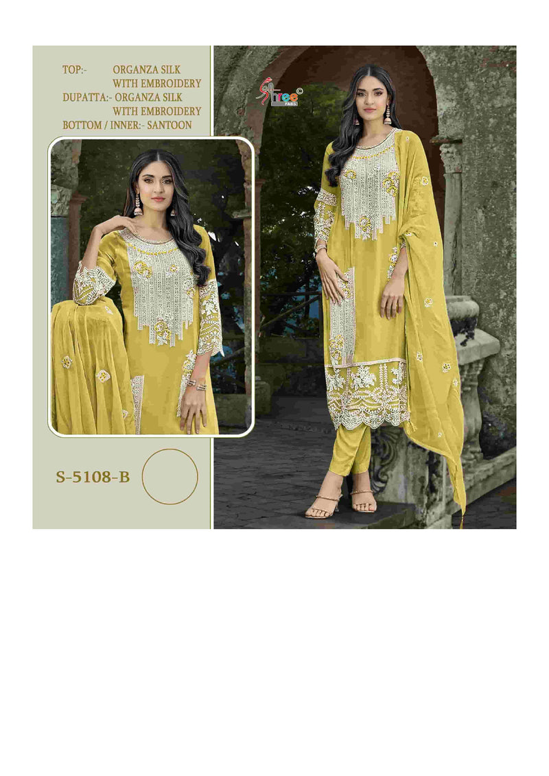 Shree Fabs S 5108 Colors Organza Heavy Embroidery Designer Fancy Salwar Kameez