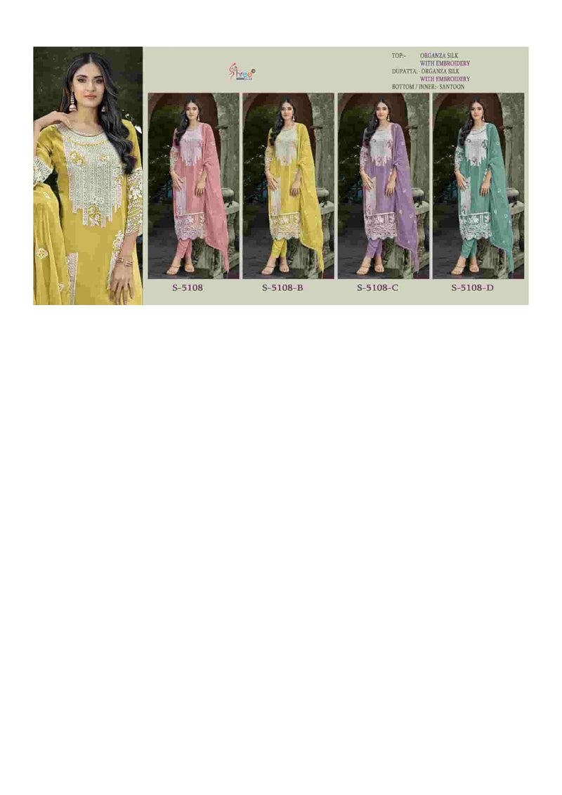 Shree Fabs S 5108 Colors Organza Heavy Embroidery Designer Fancy Salwar Kameez