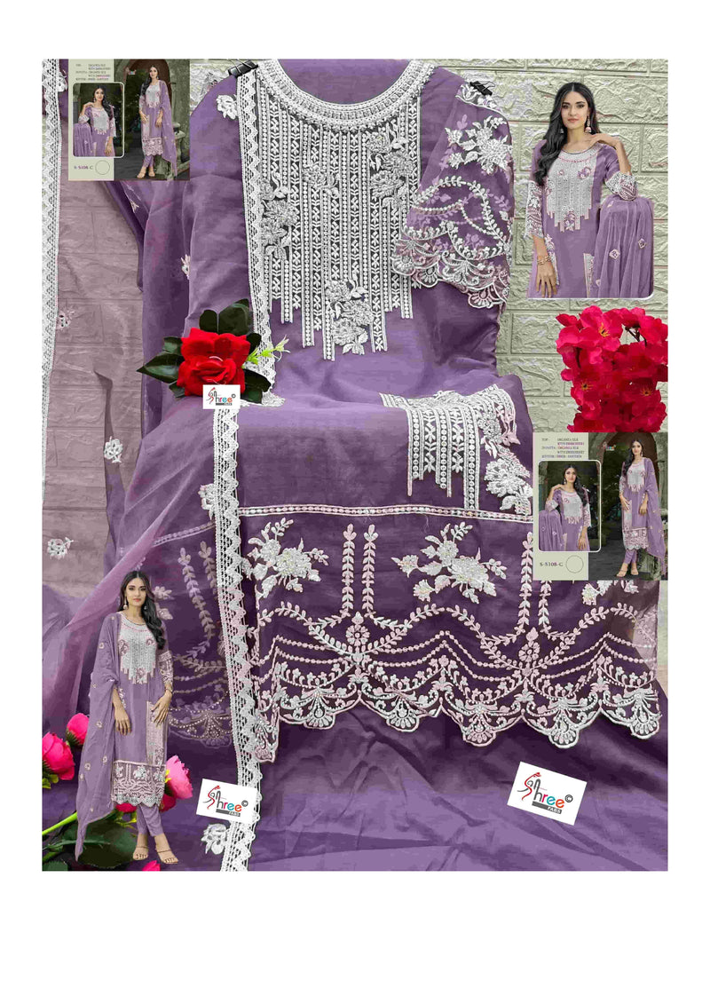 Shree Fabs S 5108 Colors Organza Heavy Embroidery Designer Fancy Salwar Kameez