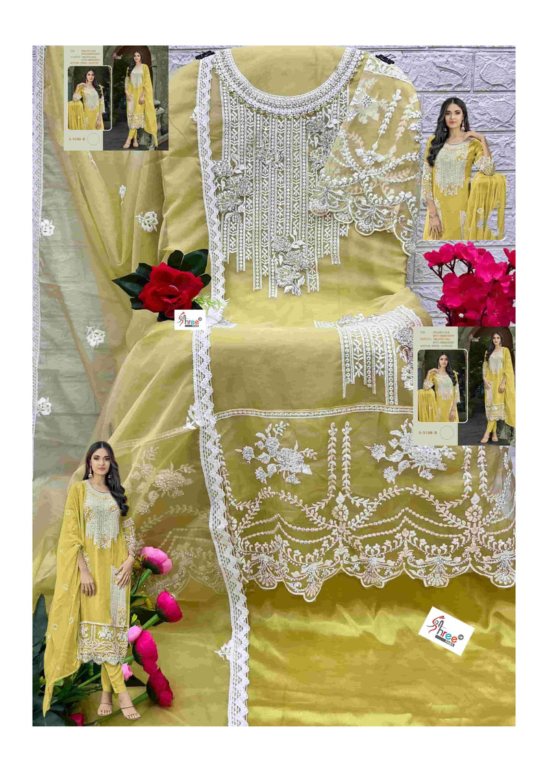 Shree Fabs S 5108 Colors Organza Heavy Embroidery Designer Fancy Salwar Kameez