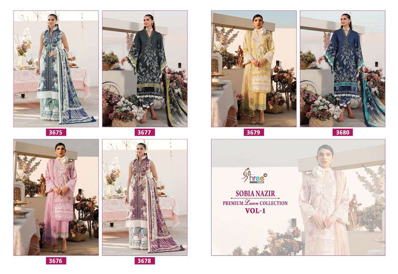 Shree Fabs Sobia Nazir Premium Lawn Colletion Vol 1 Cotton Fancy Salwar Kameez