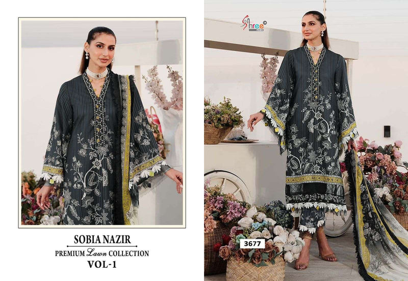 Shree Fabs Sobia Nazir Premium Lawn Colletion Vol 1 Cotton Fancy Salwar Kameez