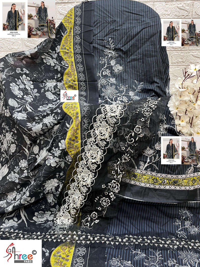 Shree Fabs Sobia Nazir Premium Lawn Colletion Vol 1 Cotton Fancy Salwar Kameez