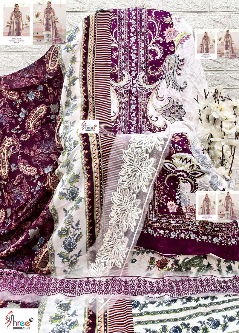 Shree Fabs Sobia Nazir Premium Lawn Colletion Vol 1 Cotton Fancy Salwar Kameez