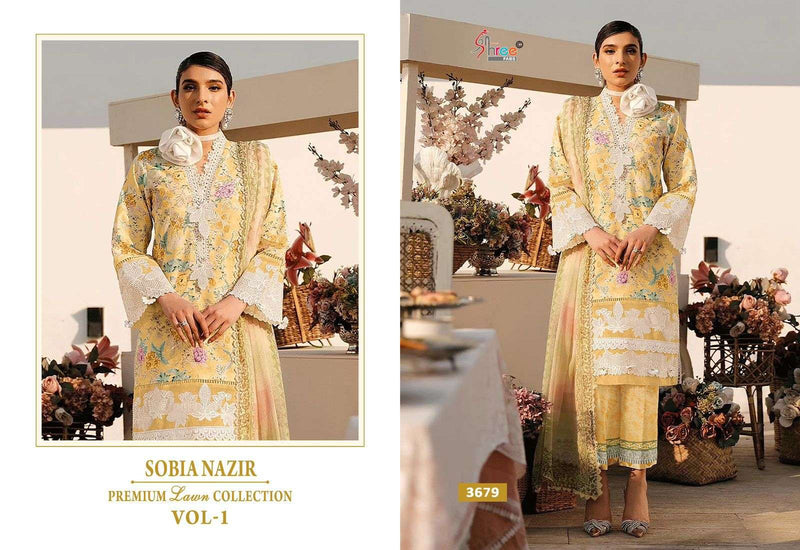 Shree Fabs Sobia Nazir Premium Lawn Colletion Vol 1 Cotton Fancy Salwar Kameez