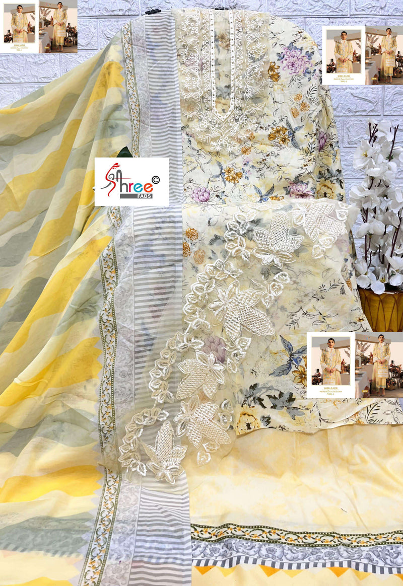 Shree Fabs Sobia Nazir Premium Lawn Colletion Vol 1 Cotton Fancy Salwar Kameez