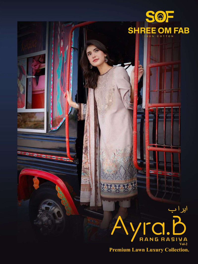 Shree Om Fab Ayra B Rang Rasiya Vol 2 Lawn Cotton Daily Wear Salwar Suit