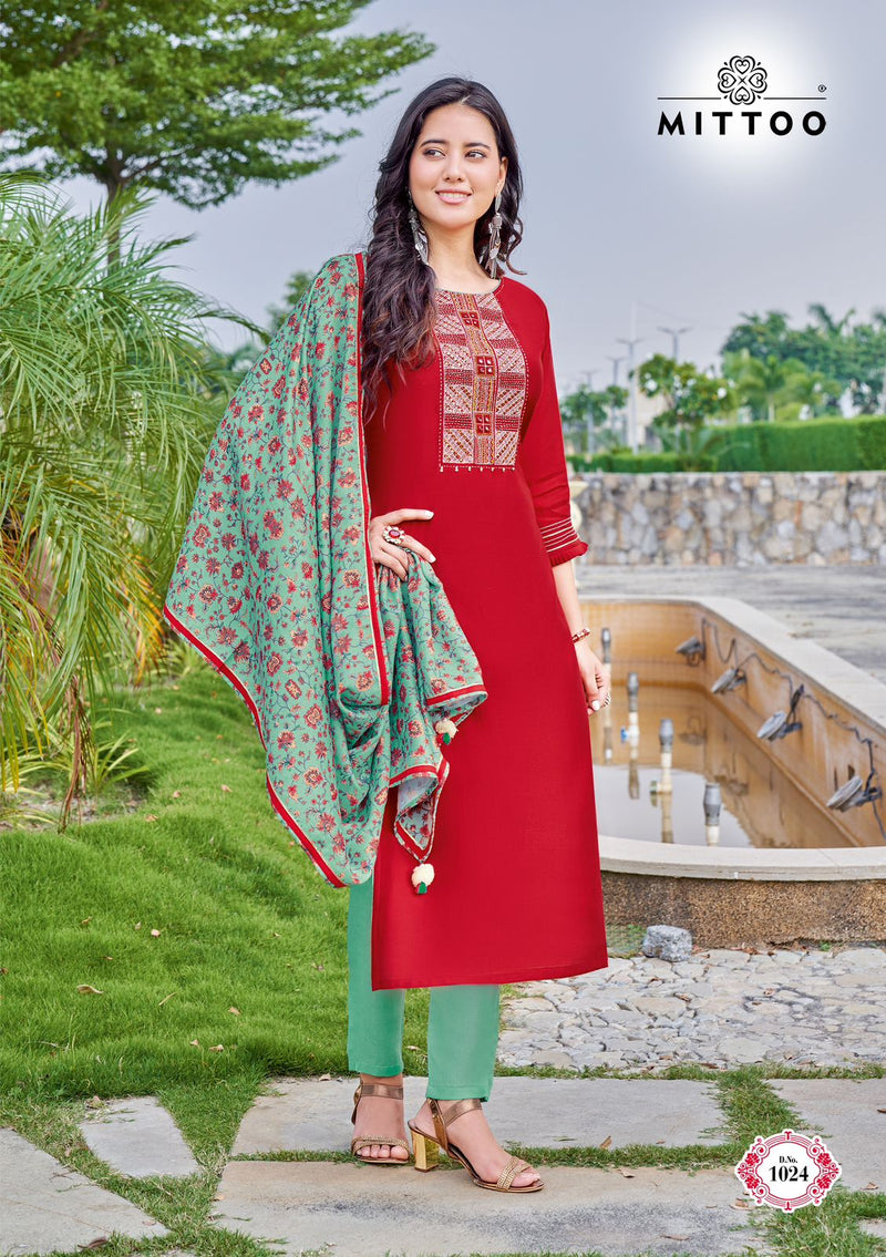 Mittoo Shringar Vol 9 Viscose Weaving Handwork Designer Fancy Wear Kurti