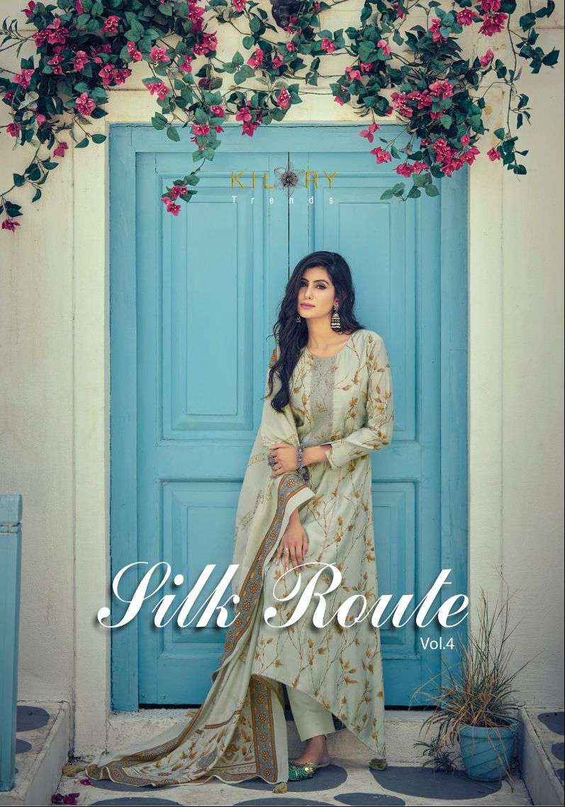 Silk Route Vol 4 By Kilory Trends Fancy Festive Wear Viscose Muslin Ladies Suits