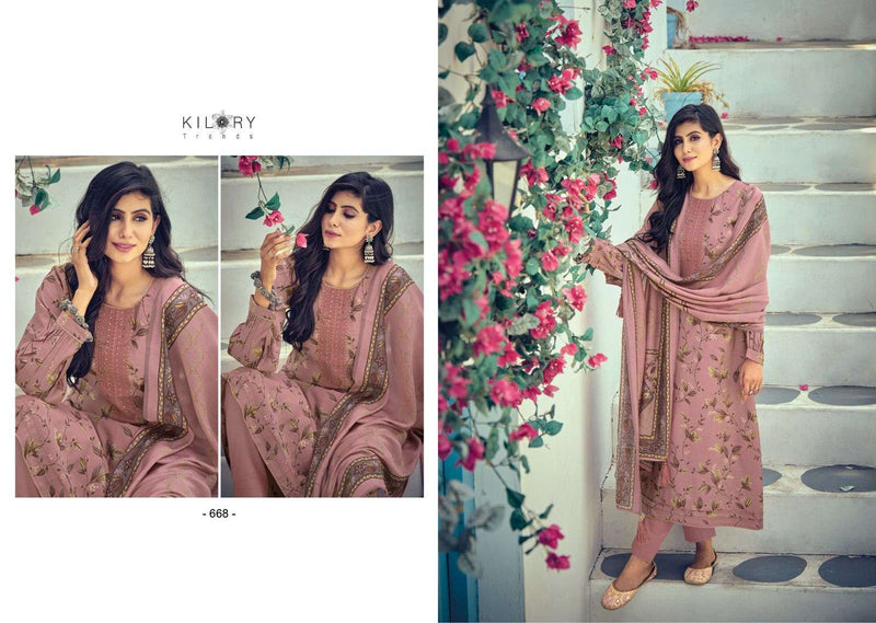 Silk Route Vol 4 By Kilory Trends Fancy Festive Wear Viscose Muslin Ladies Suits